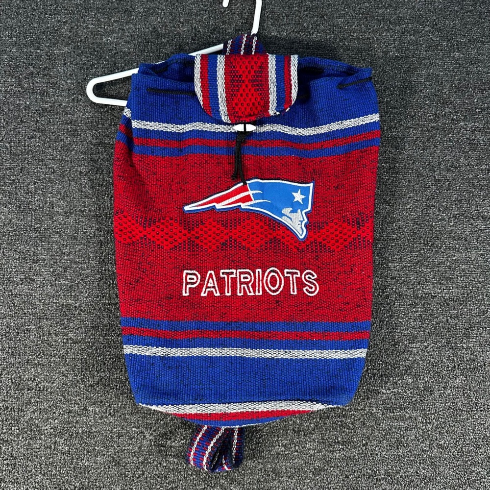 NFL New England Patriots Woven Backpack OS Blue Red Good Baja Drawstring Bag